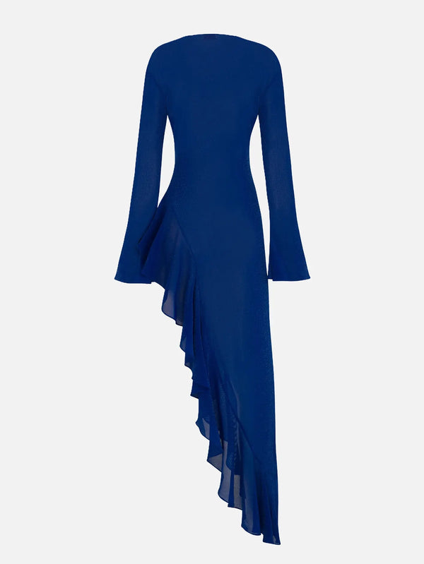 MI MAGIC LOVE Nalu Navy Blue Glitter Dress – Navy Blue Glitter, arka görünüm