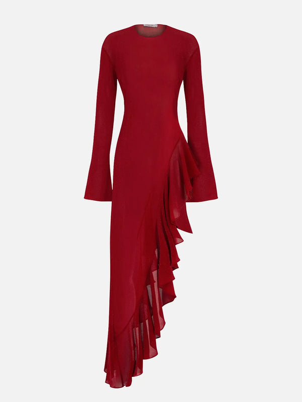 MI MAGIC LOVE Nalu Red Glitter Dress – kırmızı, önden görünüm