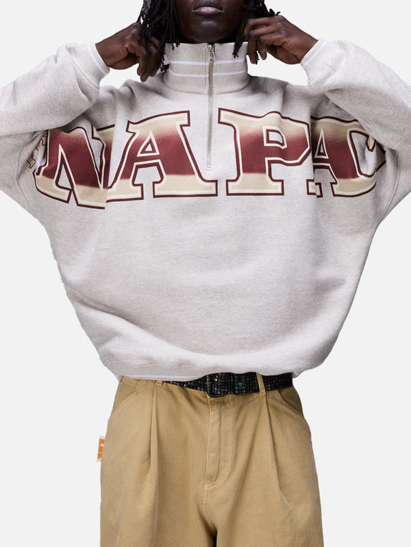 NAPAPIJRI - SWEATSHIRT - PDF x Napapijri French Terry Sweatshirt - Nature Grey - shopi go'da!.