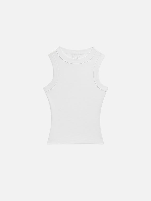 NENNI, Ribbed Cotton Tank Top - White, ATLET, shopi go'da!