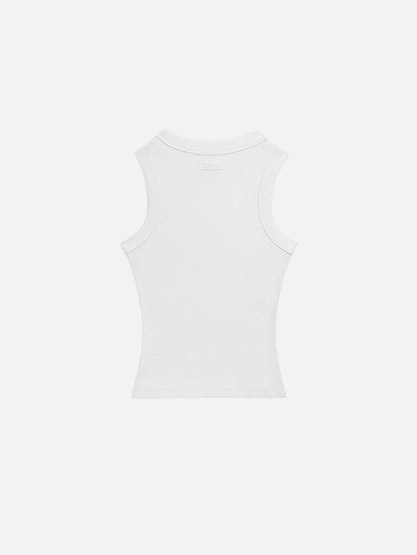 NENNI, Ribbed Cotton Tank Top - White, ATLET, shopi go'da!