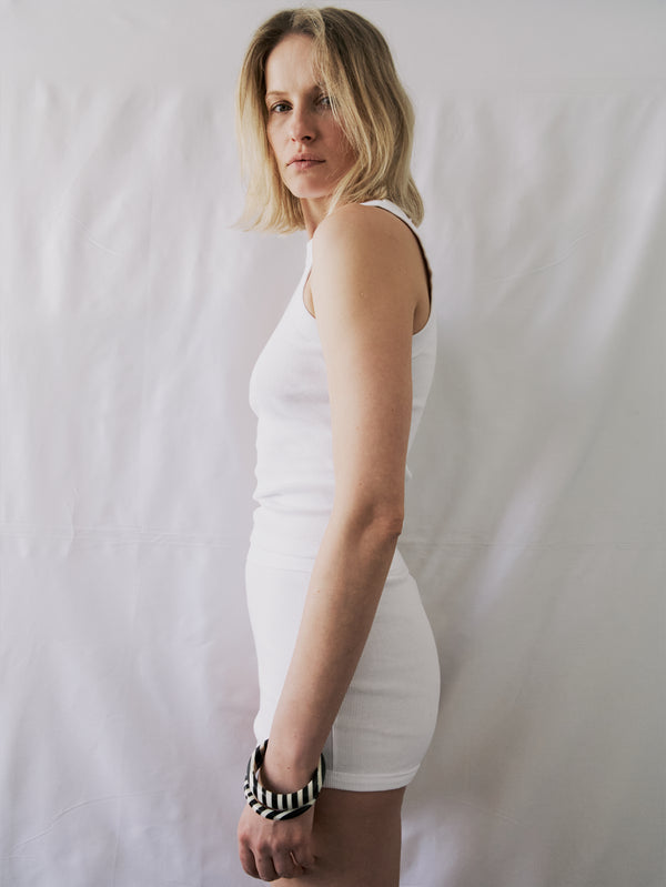 NENNI, Ribbed Cotton Short - White, ŞORT, shopi go'da!