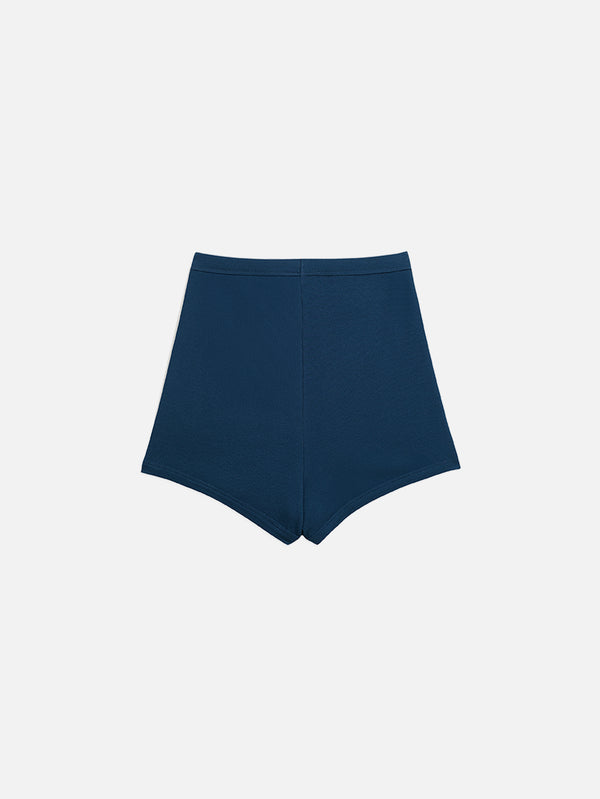 NENNI, Ribbed Cotton Short - Blue, ŞORT, shopi go'da!