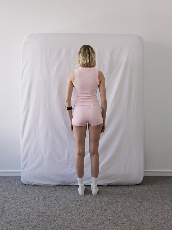 NENNI, Ribbed Cotton Short - Pink, ŞORT, shopi go'da!