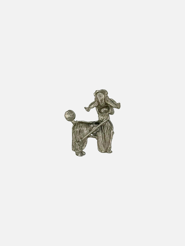 NES VINTAGE - BROŞ - Vintage Silver Tone Black Enamel Poodle Brooch - shopi go'da!.