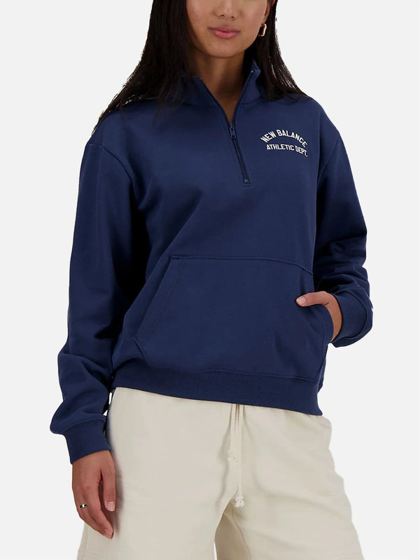 NEW BALANCE - SWEATSHIRT - Sportswear's Greatest Hit Quarter Zip - Navy - shopi go'da!.