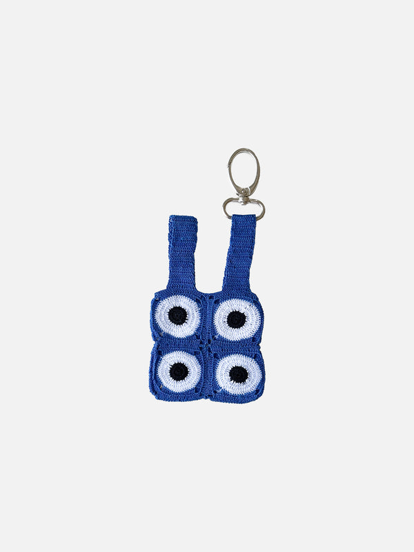 OHM HANDMADE - AIRPODS KILIFI - Evil Eye Airpods Çantası - Saks Beyaz Siyah - shopi go'da!.