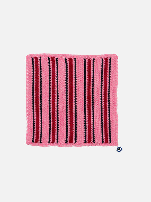 OHM HANDMADE - DANTEL ÖRTÜ - Stripes Dantel Örtü - Pembe Kırmızı Siyah - shopi go'da!.