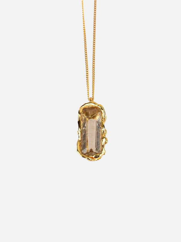 ORE DUNE - KOLYE - 21:00 Necklace – Rutilated Quartz Stone - shopi go'da!.