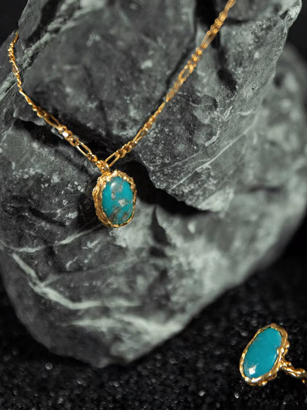 ORE DUNE - KOLYE - Ragnar Necklace – Turquoise Stone - shopi go'da!.
