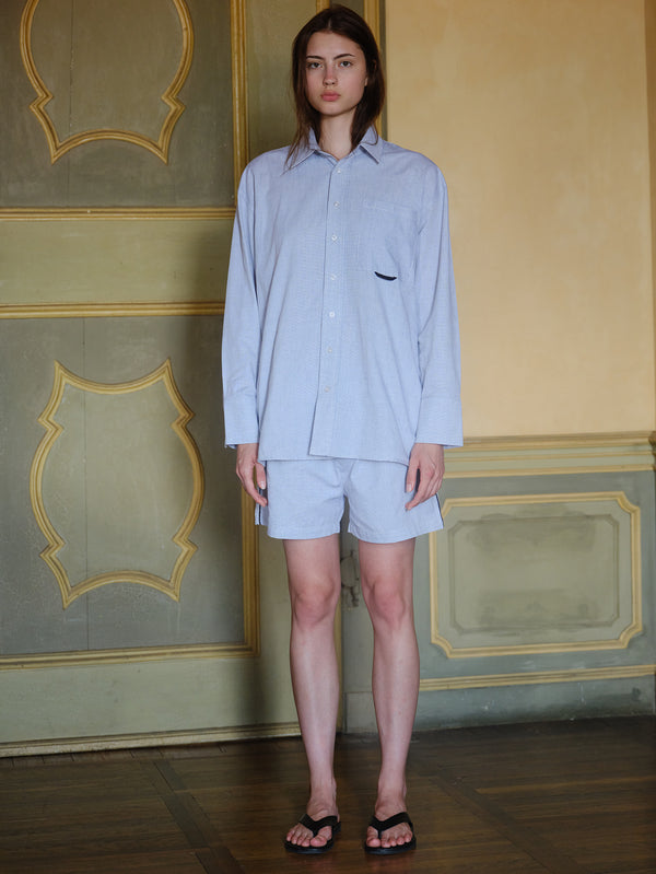 NENNI, Oxford Cotton Shorts - White, ŞORT, shopi go'da!