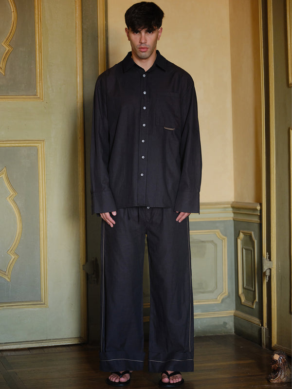 NENNI, Oxford Cotton Pants - Brown, PANTOLON, shopi go'da!