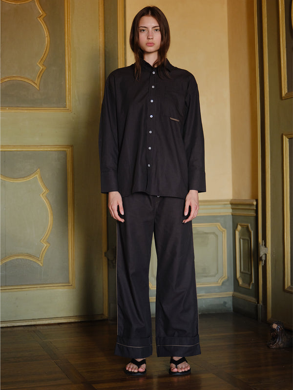 NENNI, Oxford Cotton Pants - Brown, PANTOLON, shopi go'da!