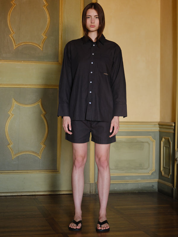 NENNI, Oxford Cotton Shirt - Brown, GÖMLEK, shopi go'da!