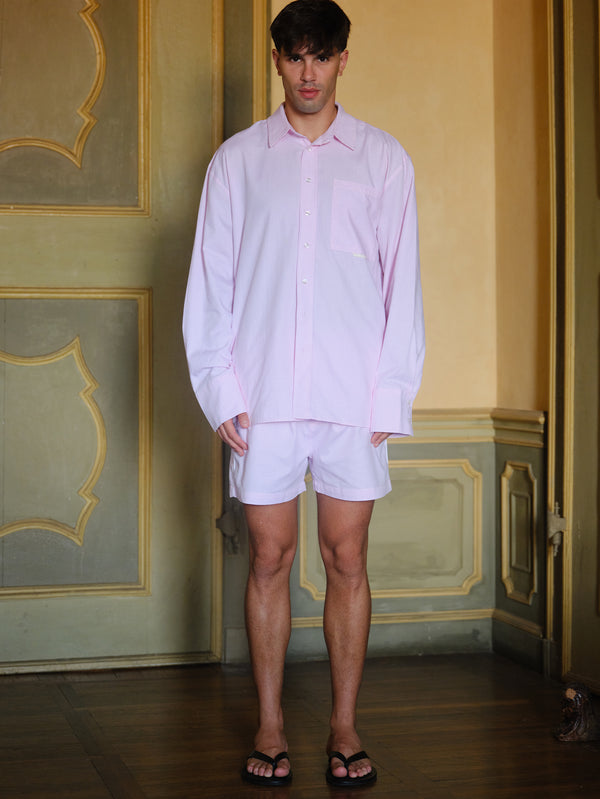 NENNI, Oxford Cotton Shorts - Pink, ŞORT, shopi go'da!