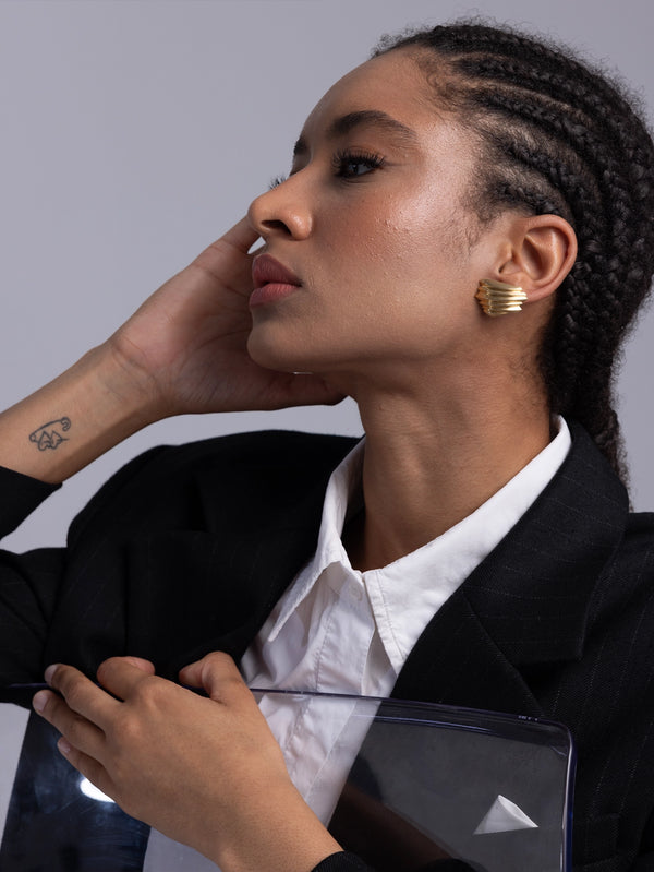 PANGHIA - KÜPE - Arche Earrings - Gold - shopi go'da!.