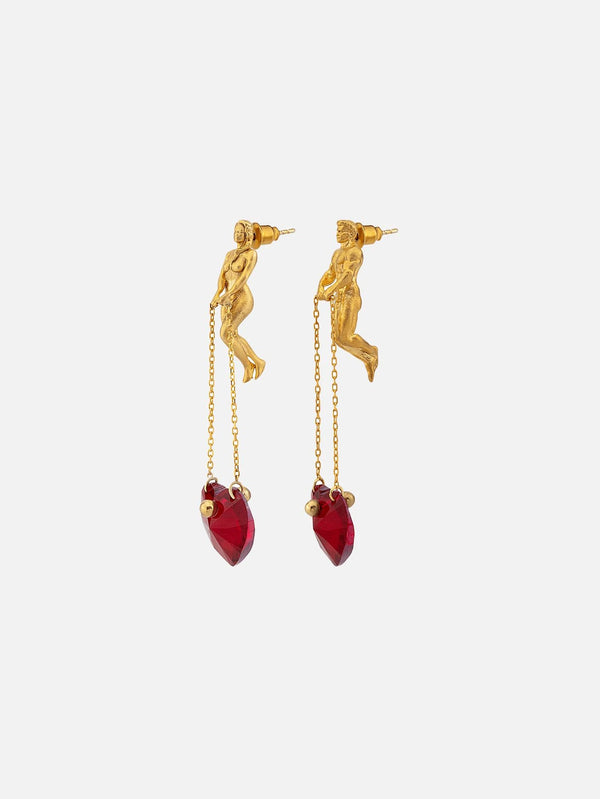 PIA YULI SAN FRANCISCO - KÜPE - Lovers Earrings - Gold - shopi go'da!.