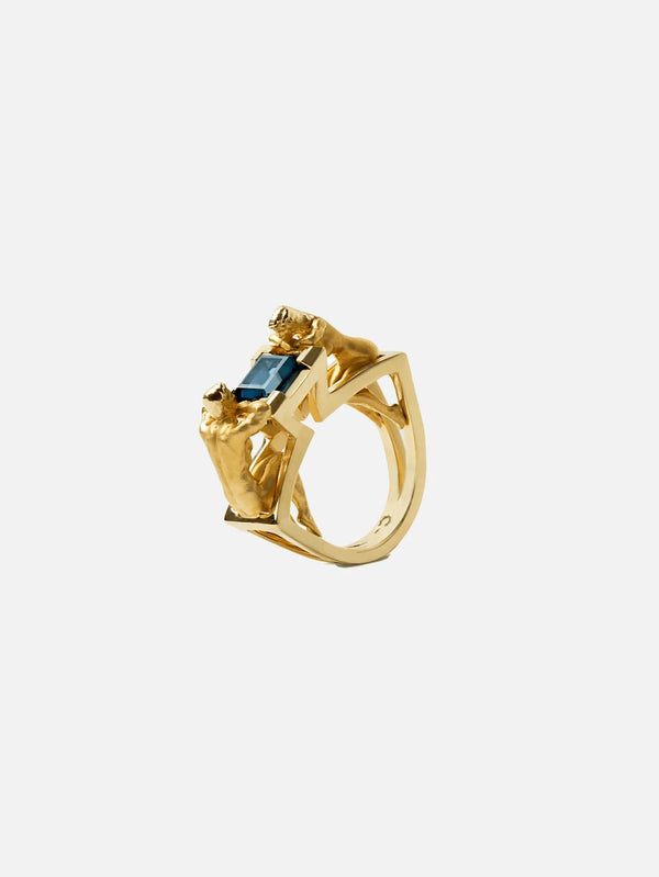 PIA YULI SAN FRANCISCO - YÜZÜK - Promise Ring - Gold/Green - shopi go'da!.