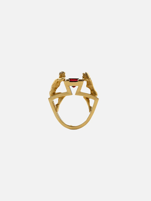 PIA YULI SAN FRANCISCO - YÜZÜK - Promise Ring - Gold/Red - shopi go'da!.