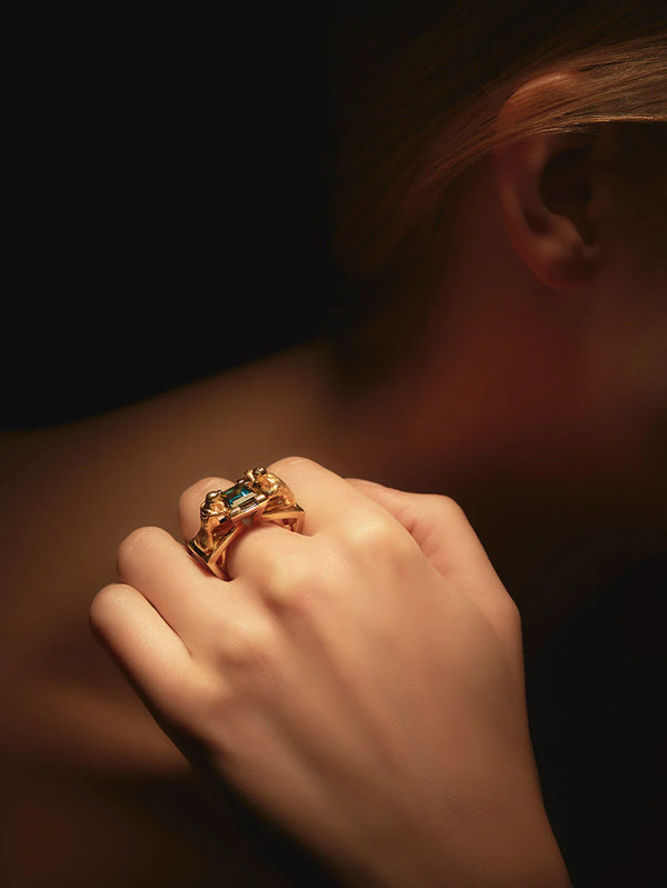 PIA YULI SAN FRANCISCO, Promise Ring - Gold/Green, YÜZÜK, shopi go'da!