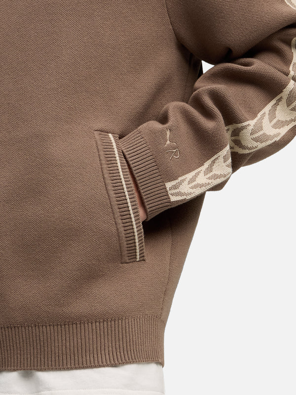 PUMA - CEKET - Represent x Puma T7 Knit Jacket - Pine Bark - shopi go'da!.