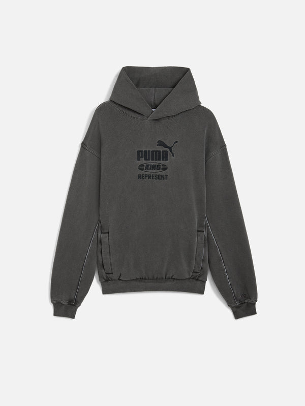 PUMA - SWEATSHIRT - Represent x Puma Graphic Hoodie - Flat Dark Gray - shopi go'da!.
