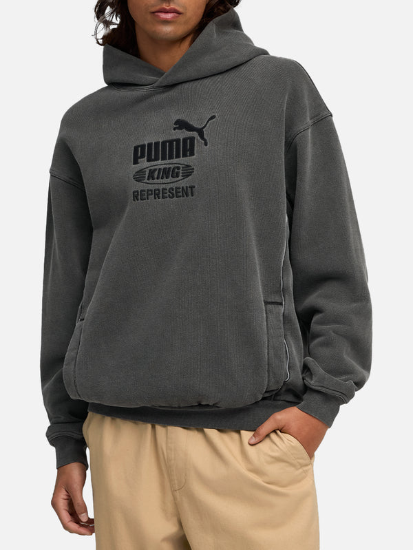 PUMA - SWEATSHIRT - Represent x Puma Graphic Hoodie - Flat Dark Gray - shopi go'da!.