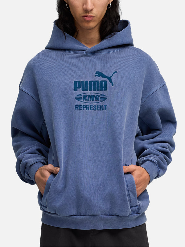 PUMA - SWEATSHIRT - Represent x Puma Graphic Hoodie - Blue Dusk - shopi go'da!.