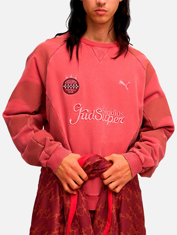PUMA - SWEATSHIRT - PUMA x KIDSUPER Crew - Dark Crimson - shopi go'da!.