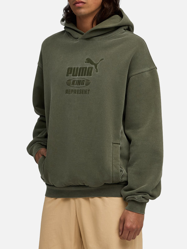 PUMA - SWEATSHIRT - Represent x Puma Graphic Hoodie - Night Pine - shopi go'da!.