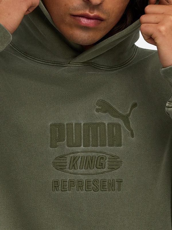 PUMA - SWEATSHIRT - Represent x Puma Graphic Hoodie - Night Pine - shopi go'da!.