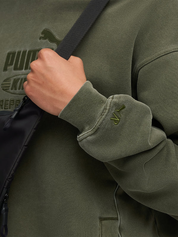 PUMA - SWEATSHIRT - Represent x Puma Graphic Hoodie - Night Pine - shopi go'da!.