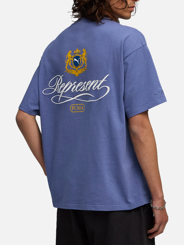 PUMA - T-SHIRT - Represent x Puma Graphic Tee - Blue Dusk - shopi go'da!.