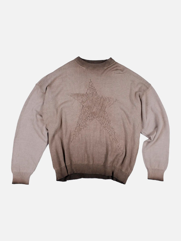 QUITEOFTEN - KAZAK - Washed Trauma Star Knit - Sand - shopi go'da!.