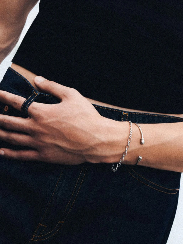 RAFTAF - BİLEKLİK - Dual Chain Bracelet - Sterling Silver - shopi go'da!.