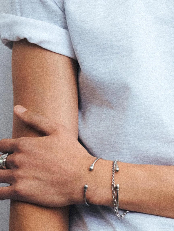 RAFTAF - BİLEKLİK - Dual Chain Bracelet - Sterling Silver - shopi go'da!.