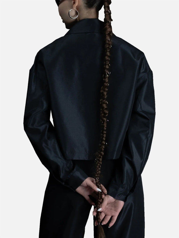 RE2MC - CEKET - Unisex Crop Jacket - Black - shopi go'da!.