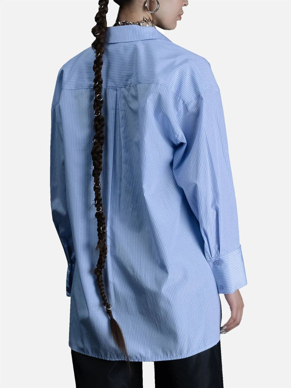 RE2MC - GÖMLEK - Unisex Cotton Shirt - Blue - shopi go'da!.
