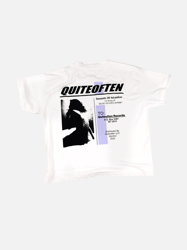 QUITEOFTEN, Records Tee - White, T-SHIRT, shopi go'da!