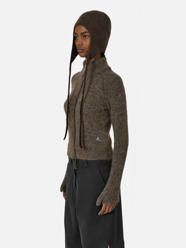 ROA - BERE - Bonnet Mohair Beanie - Brown - shopi go'da!.