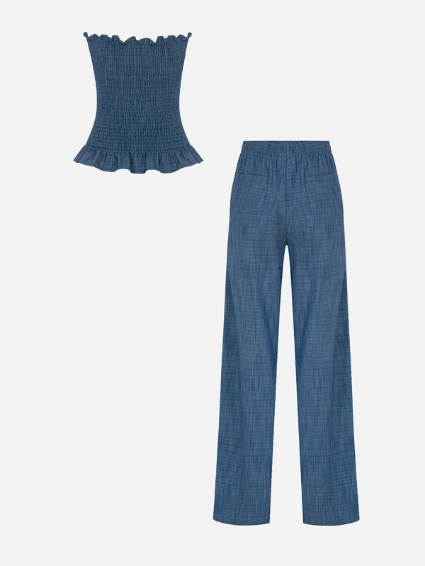 MI MAGIC LOVE Rush Blue Set – Rush Blue, ön görünüm üst ve pantolon