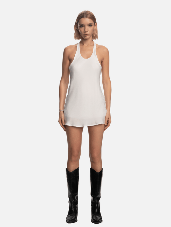 SHOPI GO - ELBİSE - Nori Tank Top Mini Elbise - Beyaz - shopi go'da!.