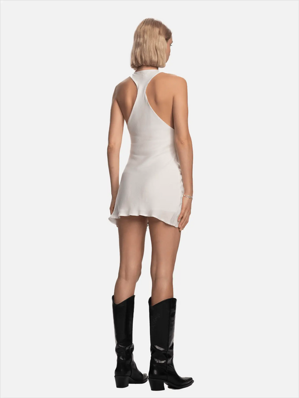 SHOPI GO Nori Tank Top Mini Elbise - Beyaz - Dresses ELBİSE
