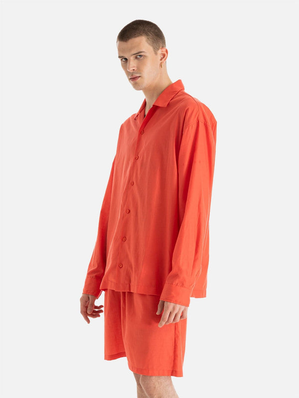 SHOPI GO, Unisex Nagoya Relaxed Kesim Gömlek - Turuncu, GÖMLEK, shopi go'da!