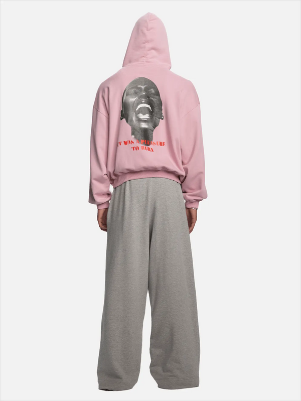 SHOPI GO İnagi Parça Boya Zip Hoodie - Pembe - Hoodies HIRKA