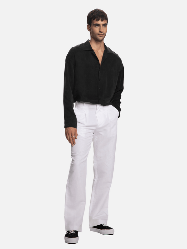 SHOPI GO - PANTOLON - Hideo Tek Pilili Pantolon - Beyaz - shopi go'da!.