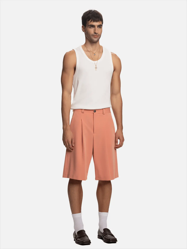 SHOPI GO Saki Pilili Tailored Şort - Pembe - Shorts ŞORT
