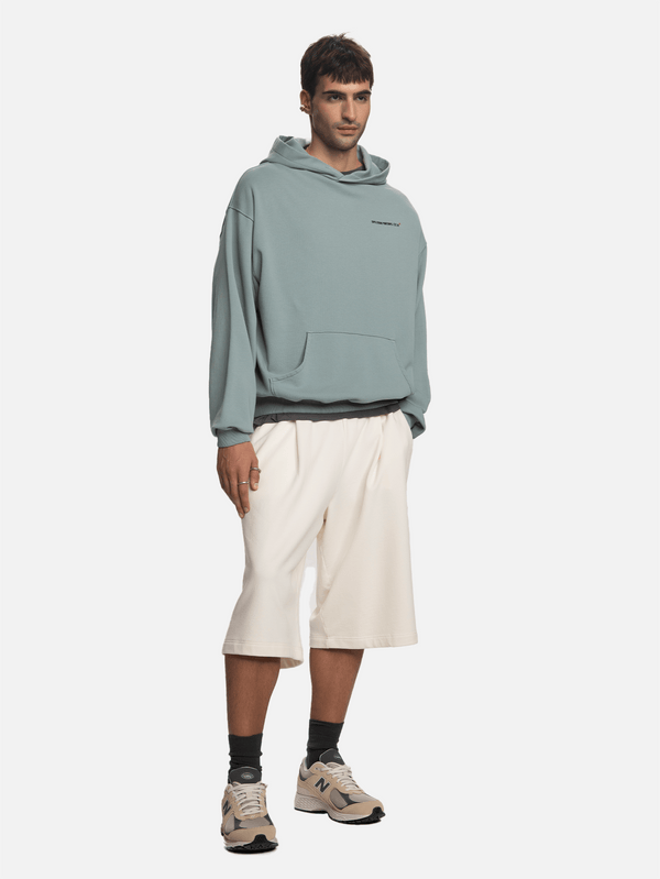 SHOPI GO - SWEATSHIRT - Nagoya Lips Parça Boya Hoodie - Sage - shopi go'da!.