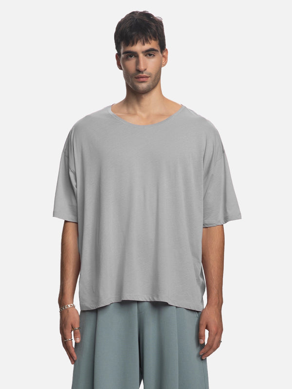 SHOPI GO - T-SHIRT - Omata T-Shirt - Gri Melanj - shopi go'da!.