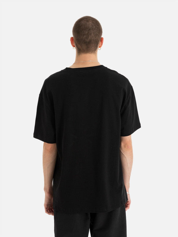 SHOPI GO, Yuza Harf Baskılı Relaxed Kesim T-Shirt - Siyah, T-SHIRT, shopi go'da!